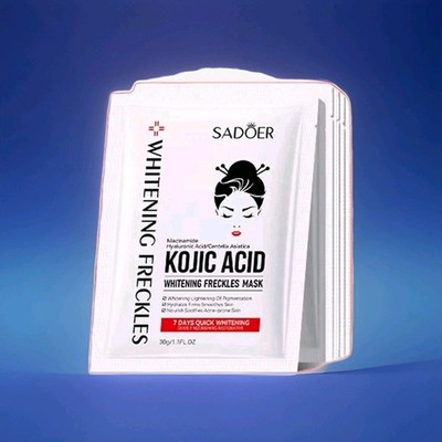 SADOER Kojic Acid, Whitening, Face Mask (5 Pack) Facial Treatment 