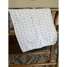 Vintage Carters Todays Classics Baby Blanket Pastel Teddy Bear Cotton USA Made