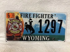 2015 Wyoming Fire Fighter License Plate