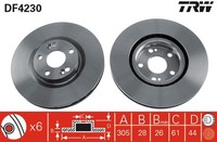 2X TRW Bremsscheibe DF4230 FüR Avantime Renault Espace 3 16V Turbo DE0U DE0V Dci