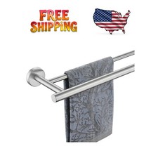 Durable 24 Inch Usable Double Towel Holder in 304 Stainless Steel Design