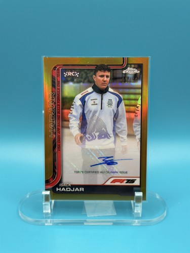 2025 Topps Chrome F1 Isack Hadjar RC Gold Refractor Auto 02/50 CAC-HAD