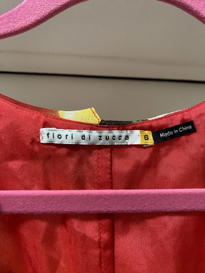 Vestido Fiori di Zucca Para Mujer 6 Multicolor Floral Envolvente Corbata Cinturón Transparente Maxi Forrado Foto 2 de 4