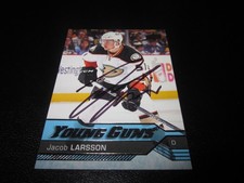 JACOB LARSSON SIGNED AUTO 2016-17 UPPER DECK YOUNG GUNS RC CARD # 495