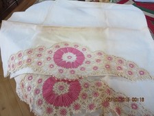 SET OF 2 VINTAGE PILLOW CASE--EMBRORDERED-- T18A-2