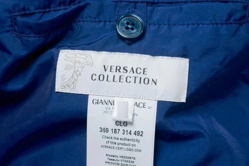 Versace Collection Men's Blue Button Up Insulated Hooded Windbreaker US M IT 50 image 5
