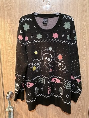 BoxLunch Spirited Away Soot Sprites Black Crew Neck Knit Sweater 3XL