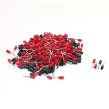 22 AWG Wire Black Red Sleeve Pre Insulation Ferrules Terminals E0508 190 Pairs