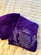 Women's Purple Velour 2-Piece Zip Hoodie  Pants Set Embroidered Size M