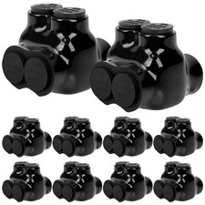 10 Pcs Insulated Wire Connectors Black Multi Splice Connector 2 Port Cable Co...