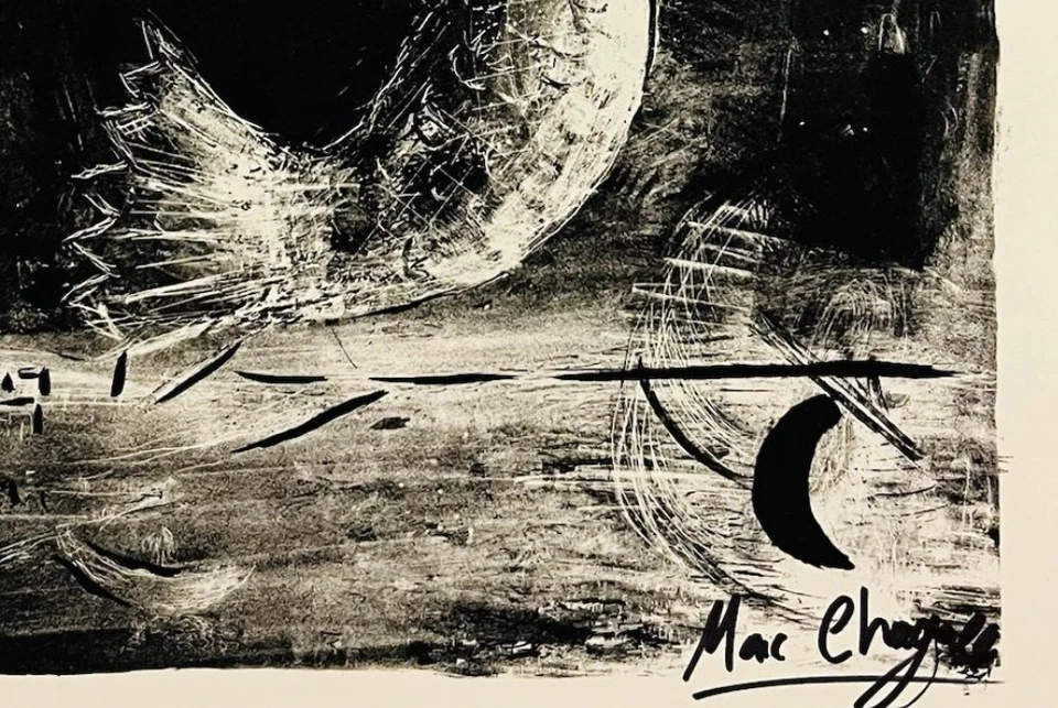 Impresión original firmada a mano por Marc Chagall con certificado de autenticidad y +$3.500 USD de valoración Foto 4 de 4