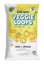    New Little Spoon VEGGIE LOOPS Mac Cheesy Baked Chickpea Crunchy Veggies 6oz