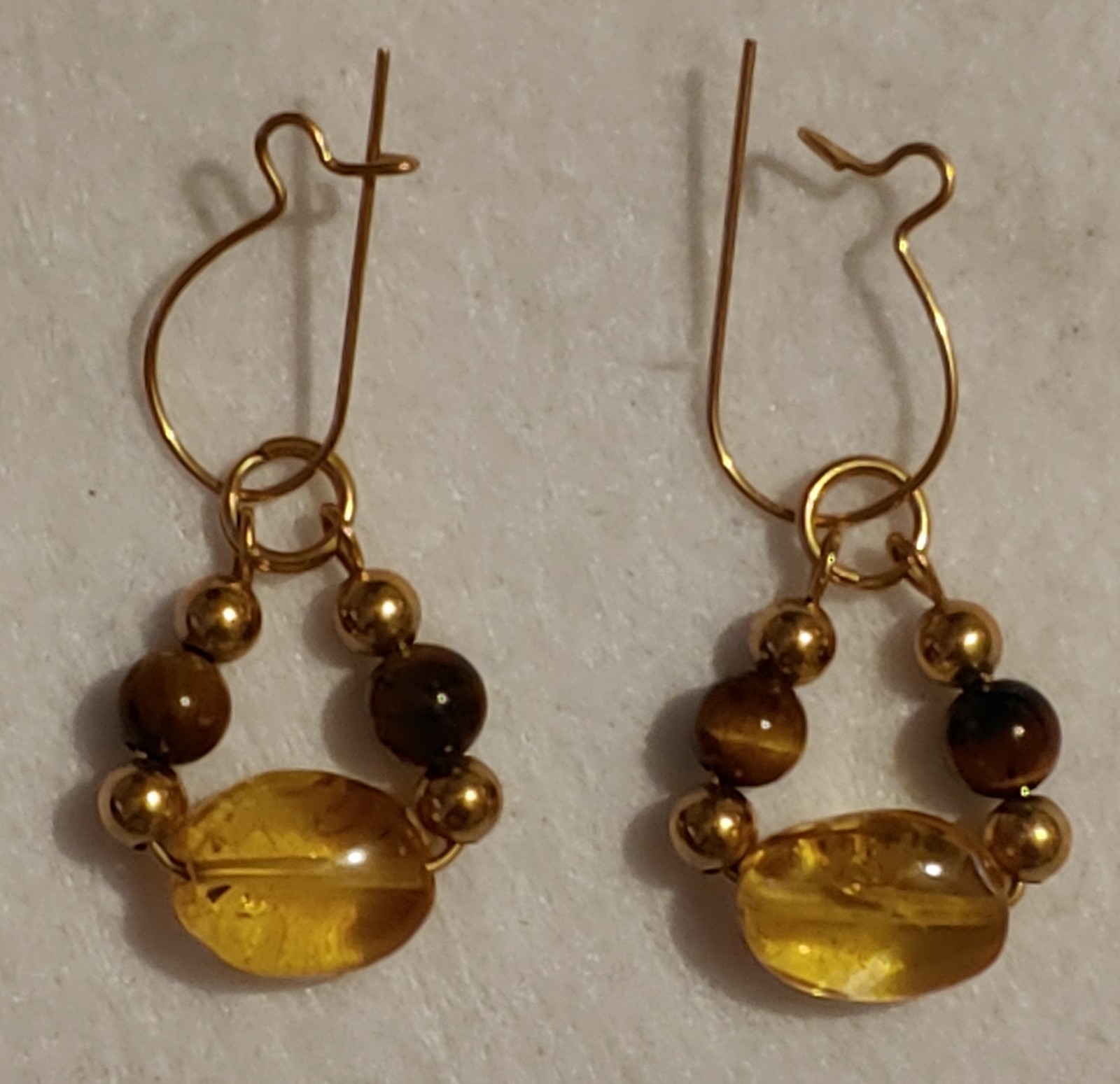 Pierced earrings -Dangle Multi Colored  Gemstones… - image 1