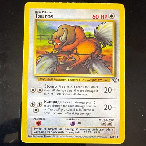 Wizards of the Coast Tauros 47/64 Jungle Unlimited Regular Rare 1999 60 HP Eng - product listing photo
