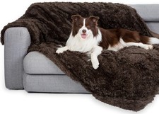 Waterproof Dog Blanket for Large Dogs, Cats, Puppy, Reversible Faux Fur Pet T...