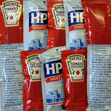 Heinz Individual Portion Tomato Ketchup 25 x 11g & HP Sauce 25 x 11.5g Sachets
