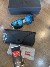  New Ray-Ban RB3721CH 9144A1 Black w/ Blue Mirror CHROMACE Polarized Sunglasses