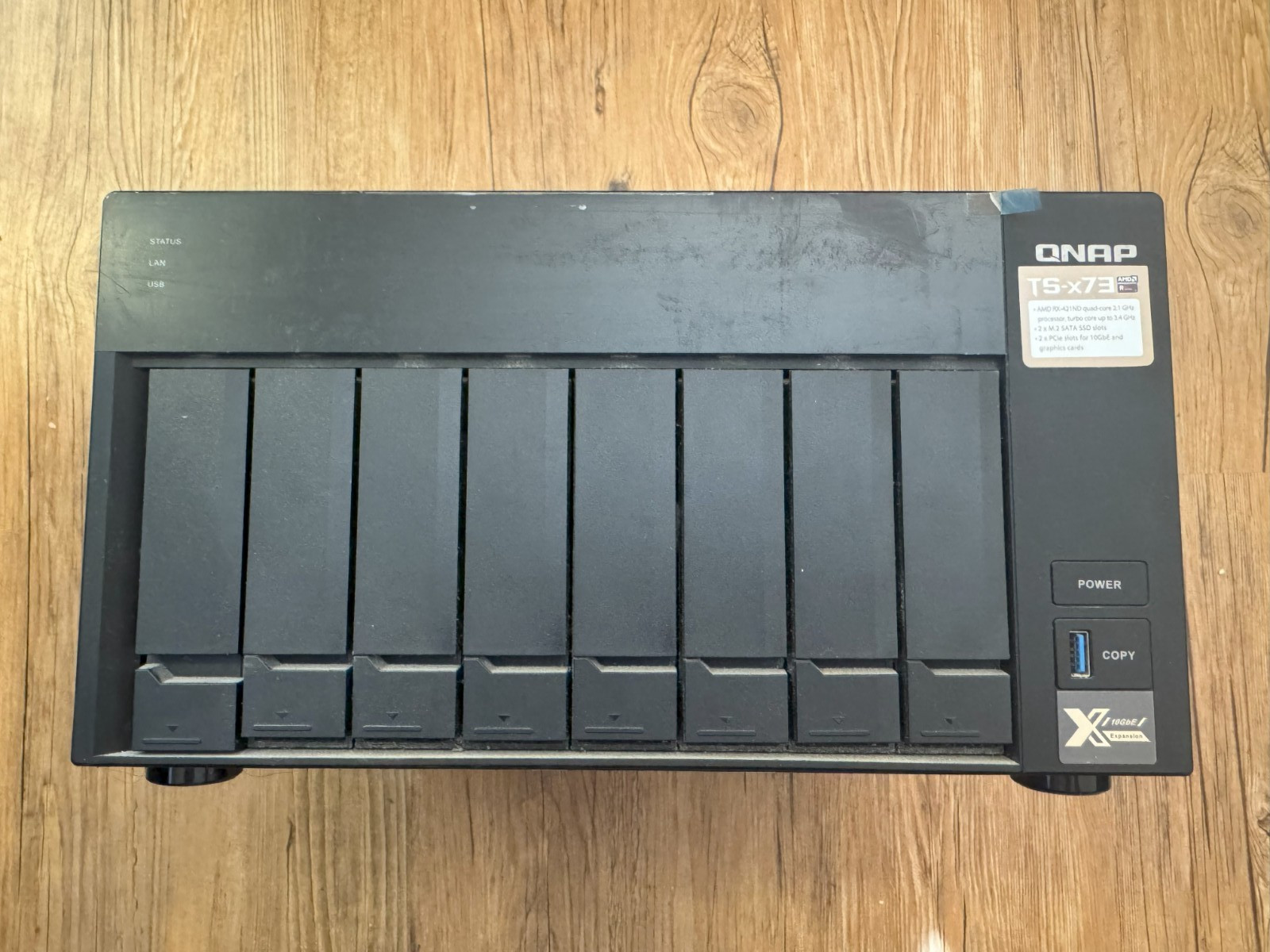 QNAP TS-873 8 Bay AMD NAS, 2TB (2x1) SSD, 64TB 8x8 WD Red Hard Drives, 64GB RAM