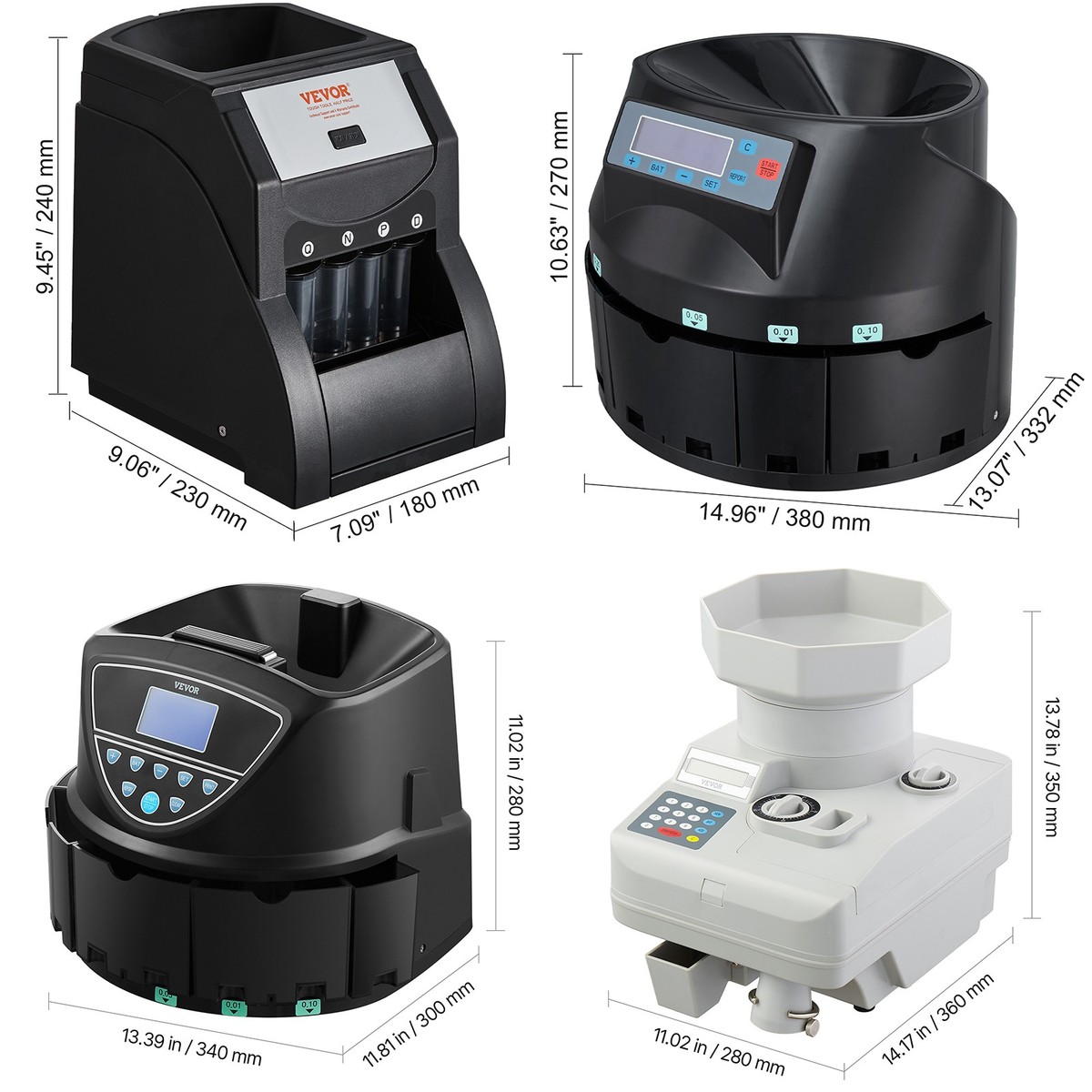 Portable Coin Holder 5-in-1 Coin Sorter Cup With Wrappers