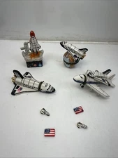 Set Of 4 Vintage 1997-2000 NASA Shuttle Porcelain Hinged Trinket Boxes