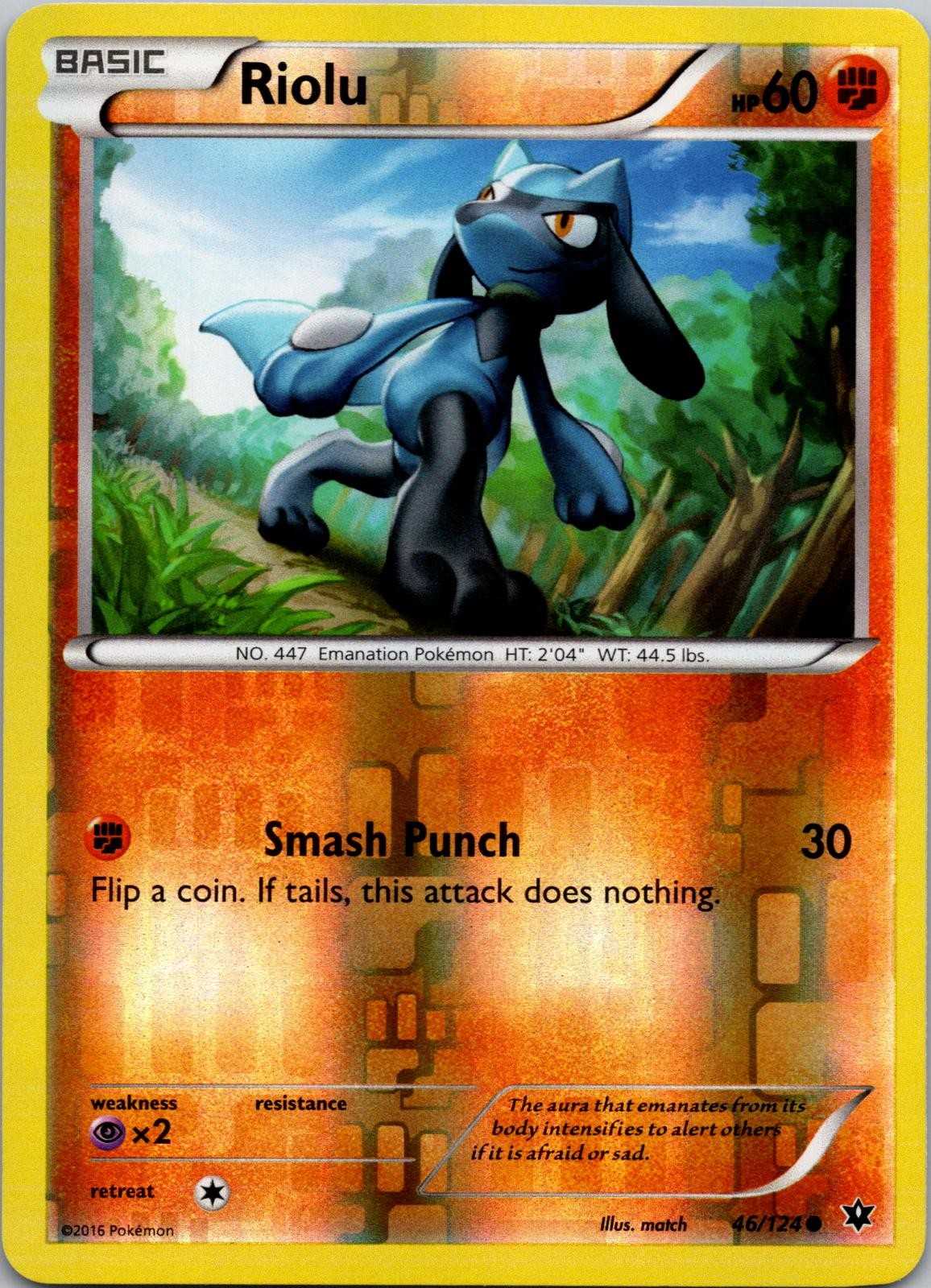 Riolu 46/124 Common Fates Collide Pokemon Reverse Holo Near Mint