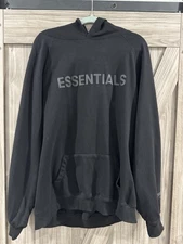 Fear of God Essentials Pullover Hoodie Men’s Large  Black Sweater Long Sleeve