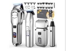 HAIR CLIPPERS FOR MEN SET PROFESSIONAL, CORDLESS MEN HAIR TRIMMER, ELECTRIC...