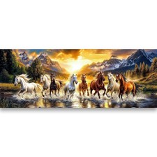 Large Diamond Art Kits for Adults, Horse Animals Diamond Painting Art Sunset