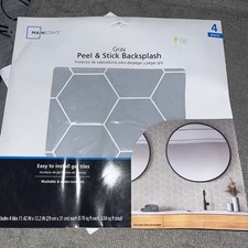 Lot of 5 Gray Peel and Stick Backsplash Tile packs 31 Sq Ft Total 