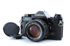  NEAR MINT Canon AE-1 Program Black Film Camera NEW FD 50mm f1.4 Lens JAPAN