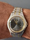 Men's Seiko Day Date Quartz Watch. New Battery. Factory Bracelet! 7N43-6A09