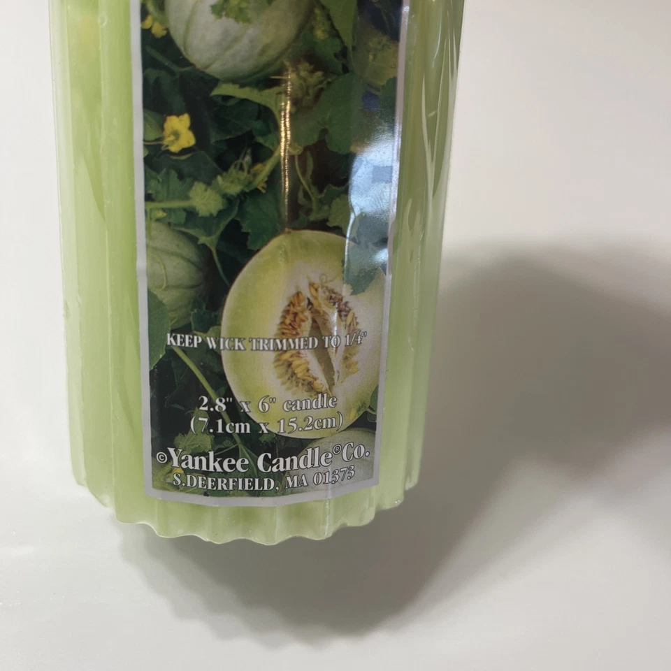 Yankee Candle Honeydew Melon Pillar Candle 2.8” X 6” Sealed Vintage Rare - Image 4 of 4