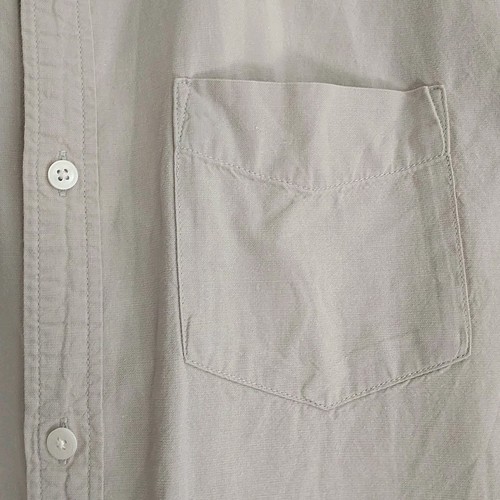 No Nationality Leon SS Shirt MenS L Beige Linen Blend Shirt Sleeve Casual - Picture 3 of 9
