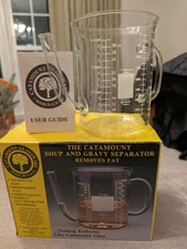 Catamount Glass Fat Gravy Separator Soup Measuring Cup  4 Cups 1000ml 32oz