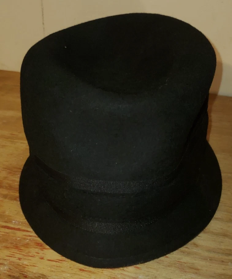 Sombrero Ann Taylor 100 % lana Cloche para mujer talla grande moda diseñador ciudad negro Foto 2 de 4