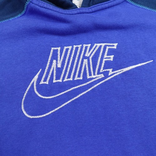 Nike Sweater Boys Large Blue Swoosh Outdoor Pullover Sweatshirt Hoodie Athletic - Picture 2 of 11