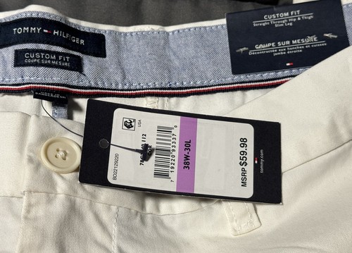 Neu mit Etikett Tommy Hilfiger Herren TH Flex Stretch Baumwolle Passform spitz zulaufendes Bein Chino Hose - Bild 3 von 3