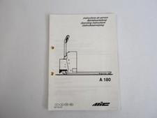MIC A180 Pallet Truck Owners Manual Maintenance Parts List Schematic 1990