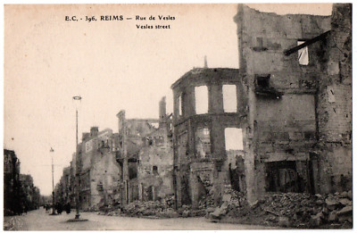 Old postcard 51 - Reims (Marne) - 396. Rue de Vesles - E. C.