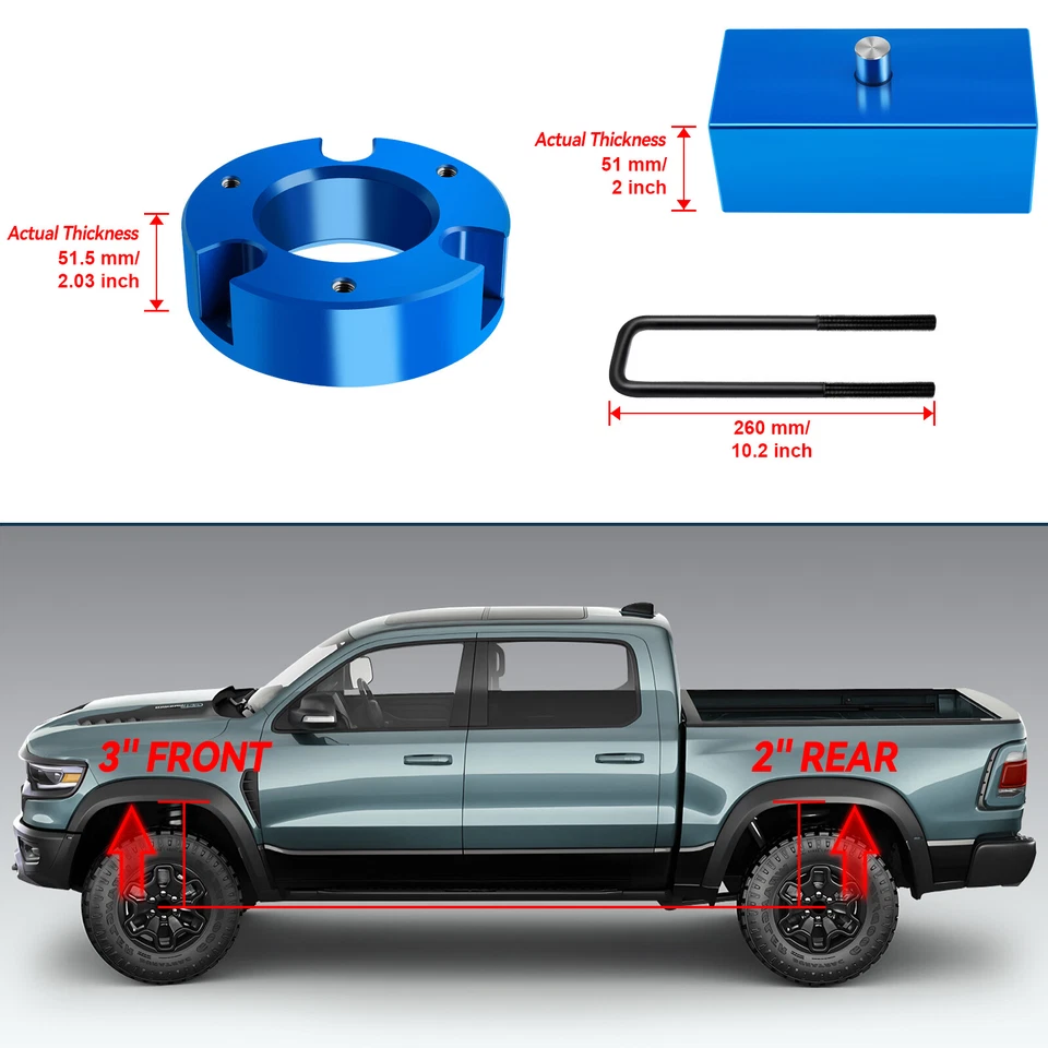 ECCPP 3" Front 2" Rear Leveling Lift Kit Blue For Chevy Silverado Sierra 1500 Foto 2 de 4