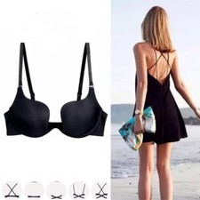 Underwire Push-Up Bra Backless Deep V Plunge Seamless Strapless Lingerie