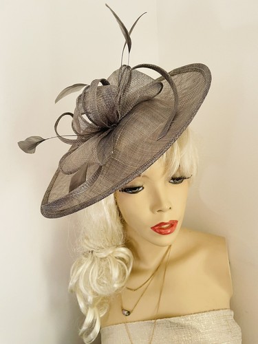 NEW Pewter Grey Fascinator Saucer 