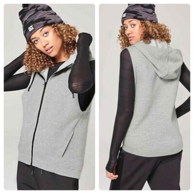Ivy Park Hoodie Womens XXS 2XS Gray Heather Sleeveless Logo