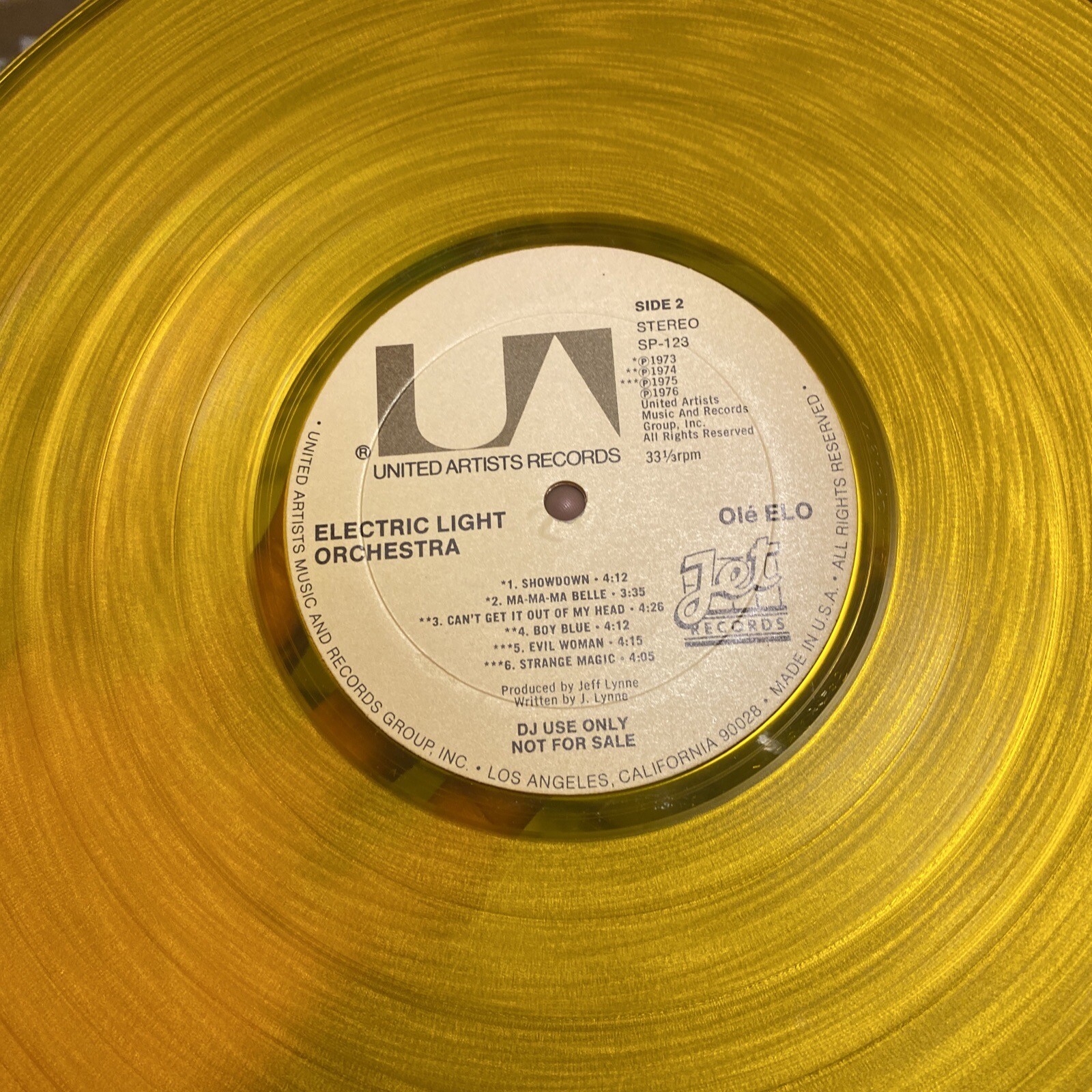 Electric Light Orchestra Olé ELO 1976 USA LP U.A. 1st YELLOW VINYL