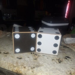 Jumbo Dice Decor, Set of 2, Decorations with Black and White