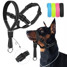 No-Pull Dog Head Halter - Adjustable Dog Muzzle Leash Padded Head Collar for ...