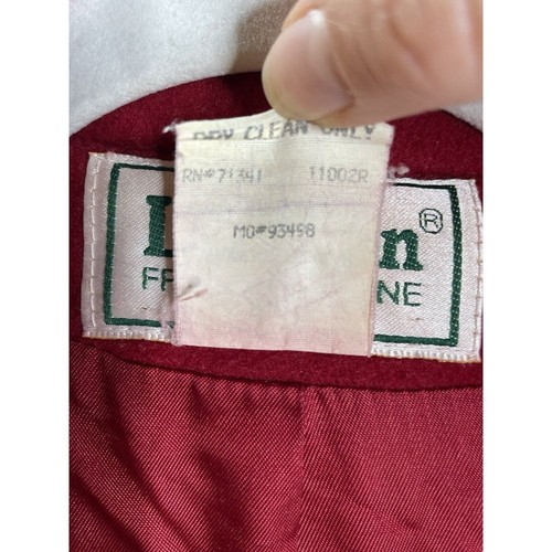 Vintage Womens LL Bean Long Trench Jacket Overcoat Size 12 Red USA - Picture 4 of 8