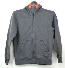 Under Armour Youth Gray Full Zip Face Cover Designed Sleeves Jacket Sz YSM