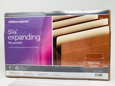 OFFICE DEPOT 5 1/4" Expanding *File Cabinet Pockets* 5-Count Legal Sz Heavy Duty
