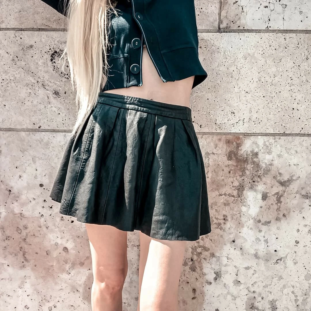 Jupe patineuse shop cuir